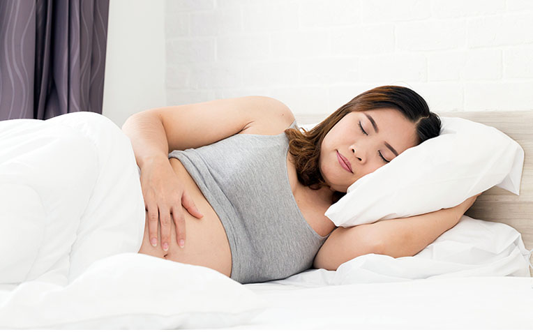 prenatal yoga - women sleeping