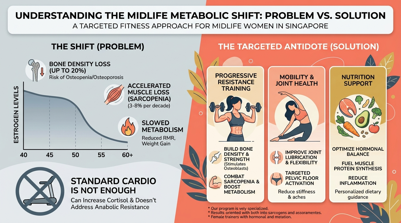 The Midlife Metabolic Shift (Problem vs. Solution)